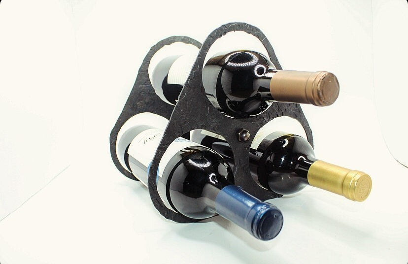 Forged steel wine bottle holder