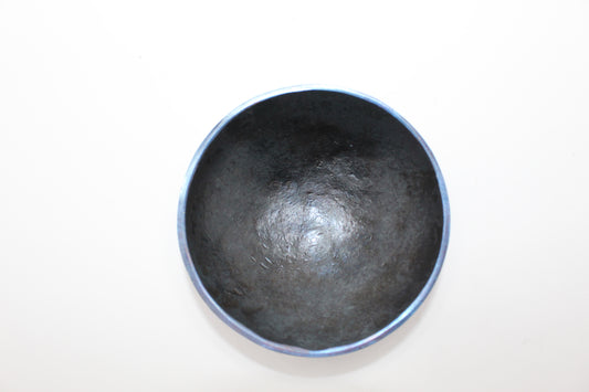 Personalized hand hammered finish steel 3.5 inch ring bowl