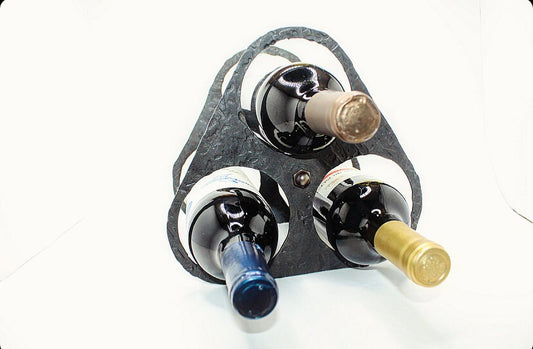 Forged steel wine bottle holder